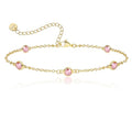 Birthstone Bracelet for Women 14K Gold Plated Dainty Link Bracelet Trendy Non Tarnish Trendy Chain Bracelets Birthday Valentines Gifts Jewelry for Women Mom Daughter Wife Sister Friend - color: 10.October