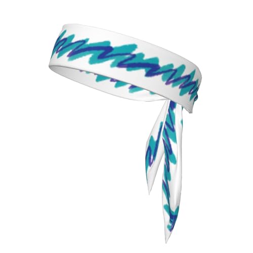 Sports Tie Headband Bandana Running Athletic Sweat Band Elastic Adjustable Sport Head Tie for Men Women Head Ties Ninja Tie Headbands Tennis Sweatbands Soccer Basketball Teams Running Head Band - color: White blue Lines