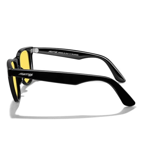 MERRY'S Classic Square Shape Polarized Sunglasses for Womens Mens Retro Designer UV400 Sun Glasses S6140 - color: Black Frame/Night Vision Lens