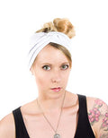 Twist Headband Extra Wide Scrunch Turban (White) - color: White