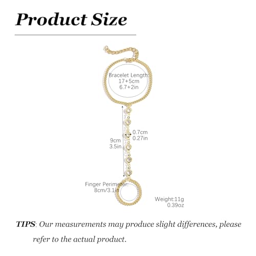 Hand Chain Gold Bracelets for Women Trendy Finger Ring Slave Bracelet Dainty Chain Hand Jewelry Trendy Gifts - color: E2:gold hand chain