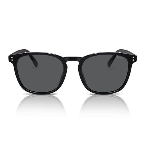 SOJOS Unisex Rounded Square Polarized Sunglasses TR90 Frame UV400 Protection Lightweight Retro for Women & Men - color: Black/Grey