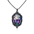 Halloween Gothic Witch Necklaces Cross Glass Pendant Necklace for Women Punk Vintage Black Dark Oval Cameo Necklace Witch Emo Necklaces Halloween Jewelry Witch Accessories 2025 - style: Butterfly