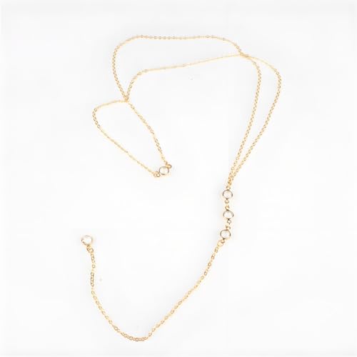 Rhinestone Back Chain Necklace for Women Bridal Wedding Sexy Rhinestone Backdrop Chain Waist Belly Chains Trendy Body Chains Jewelry - style: 3Gold