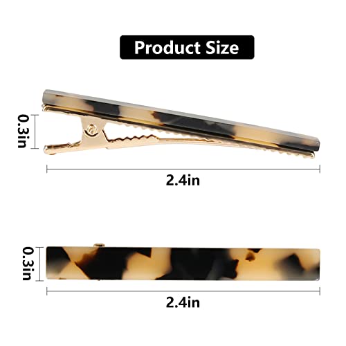 Cobahom Leopard Print and Tortoise Shell Hair Clips - 12 Pack Metal Duck Teeth Pins for Styling, 2.36 Inch - color: 12 Pcs 2.36 Inch Leopard Print