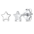 3 Pairs 925 Sterling Silver Star Stud Earrings for Women,Tiny Simple Geometric Stud Earrings Set Small Hypoallergenic Cartilage Tragus Ear Jewellery for Men (3/4/5mm) - color: 03 Silver-1 Pairs-5mm