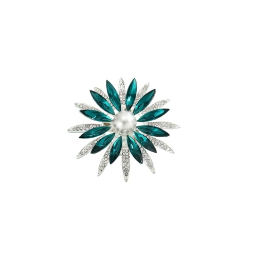 Vintage Rhine Sunflower Ring,Colorful Large Flower Rings Crystal Sunflower Finger Joint Opening Rings Wedding Party Ball Jewelry Accessories for Women - color: Green