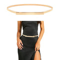 E-Clover Womens Fashion Metal Stretch Waist Skinny Belt Waistband - color: Gold-0021