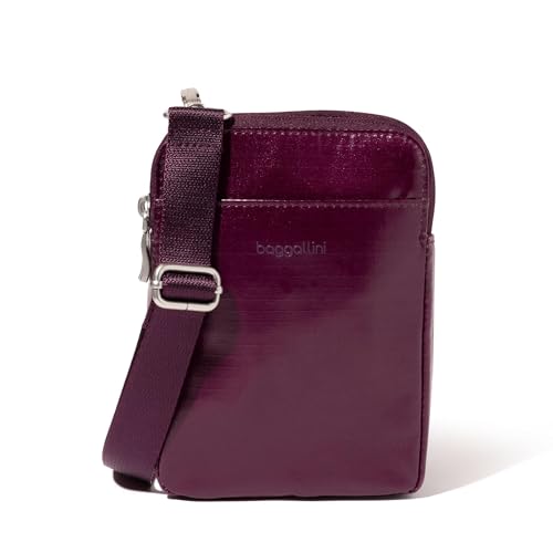 Baggallini Women's Modern Take Two Rfid Crossbody - color: Mulberry Gloss Ripstop