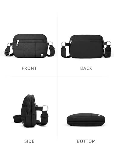 WESTBRONCO Small Crossbody Bags for Women Nylon with Adjustable Strap, Zipper Crossbody Purse, 1L Shoulder Bag for Travel - color: Black-new