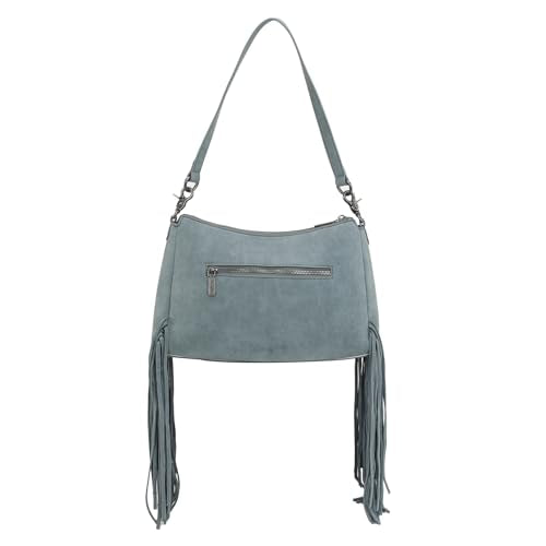 Montana West X Wrangler Hobo Bag for Women Fringe Western Shoulder Bag Vegan Suede Tassel Hippie Crossbody Bag