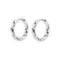QueenBee 925 Sterling Silver & Gold-Plated Twisted Small Hoop Earrings – Hypoallergenic, Minimalist, Lightweight Jewelry for Women – Classic Everyday Hoops - color: Small Silver Hoop