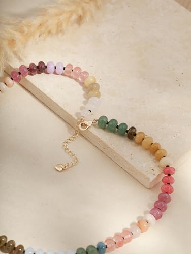 Sacina Trendy Boho Colorful Beaded Crystal Choker, Y2k Summer Beach Necklace, Boho Necklace, Hippie Jewelry, Christmas Jewelry Gift for Women - color: H