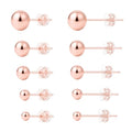 Sterling Silver Earrings for Women: Hypoallergenic 925 Sterling Silver Round Ball Stud Earrings for Women Multiple Piercing 5 Pairs Tiny Stud Earrings 2mm 3mm 4mm 5mm 6mm - style: Rose gold stud earrings