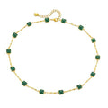 Beaded Choker Necklaces for Women 18k Gold Plated Dainty Gold Choker Necklaces for Women - style: emerald square choker