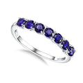 3.5mm Stackable Rings S925 Sterling Silver Created Birthstone & Cubic Zirconia Ring for Women Wedding Bands Anniversary Birthday Jewelry Size 6 to 10(with Box) - color: 09-Created Sapphire-Sep