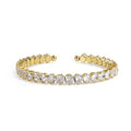 OZEL – Women’s Gold Cuff Bracelets – 18K Gold Plated Textured Bangles with Multi-Color Crystal & Rhinestone Accents – Layered Stacking Jewelry - color: 2C0380
