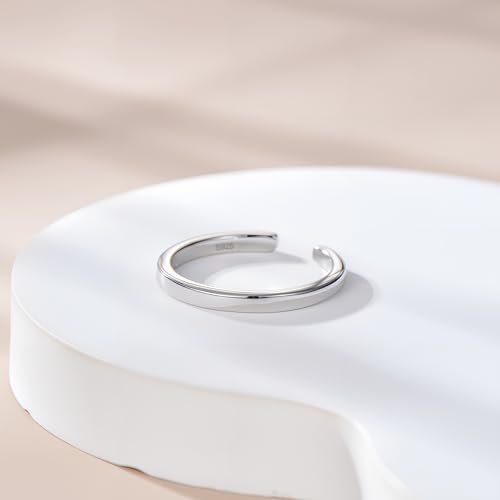 CHIC & ARTSY 925 Sterling Silver Open Toe Ring for Women - Lightweight Comfortable Yoga Toe Rings, Adjustable Stackable Toe Rings, Boho Coastal Vacation Beach Foot Jewellery - color: Classic #01