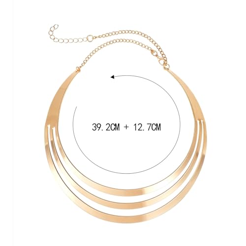 Gold Necklaces for Women Chunky Gold Silver Choker Necklace Statement Egyptian Jewelry for Women Men Gold Costume Jewelry Sets Accessories Gift - color: Chunky gold necklace
