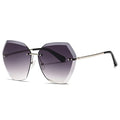AEVOGUE Sunglasses For Women Oversized Rimless Diamond Cutting Lens Sun Glasses AE0534 - color: Silver&gray