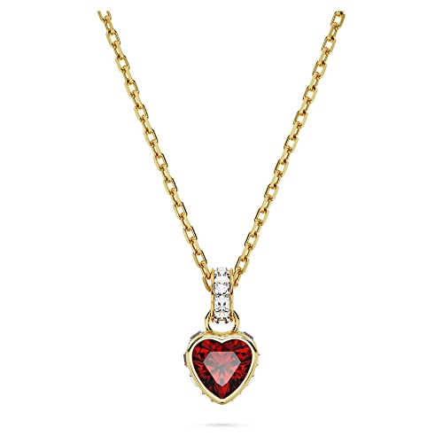 Swarovski Chroma Crystal Earring Collection, Gold Tone Finish Setting - color: Red Crystal Heart Shaped