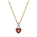 Swarovski Chroma Crystal Earring Collection, Gold Tone Finish Setting - color: Red Crystal Heart Shaped