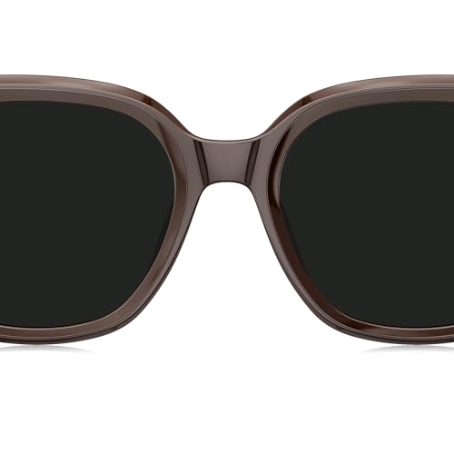 BOLON Women Trendy Cat Eye Polarized Sunglasses, Exclusive Eyewear Brand of EssilorLuxottica - color: Solid Coffee/Grey Polarized Small