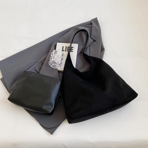 Straw Hobo Bag for Women 2026 Boho Woven Beach Purse Large Summer Straw Tote with Lining Black Raffia Shoulder Bag | straw material - color: Suede Hobo-black