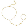 Gokeey Gold Hand Chain Bracelet for Women Trendy, Dainty 14k Gold Plated Ring Bracelet Hand Chain Finger Ring Slave Cuff Bracelet Cubic Zircon Hand Jewelry for Women Accessories - style: 3cz hand chain-Nov