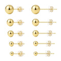 Sterling Silver Earrings for Women: Hypoallergenic 925 Sterling Silver Round Ball Stud Earrings for Women Multiple Piercing 5 Pairs Tiny Stud Earrings 2mm 3mm 4mm 5mm 6mm - style: Gold stud earrings