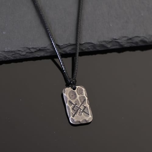 Ankiyabe Stainless Steel Norse Viking Rune Pendant with Adjustable Braided Rope Good Luck/Love/Strenght/Health Viking Symbol Necklace for Men Women - color: ETERNAL LOVE
