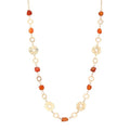 Long Gold Necklaces for Women Dainty Natural Stone Beaded Gold Necklace Mothers Day Gifts Boho Gold Costume Jewelry for Women - color: Red Agate