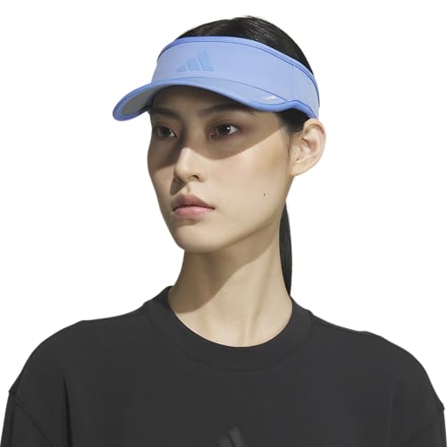 adidas Women's Superlite Visor – Lightweight Moisture-Wicking Running Tennis Hat - color: Blue Fusion/3