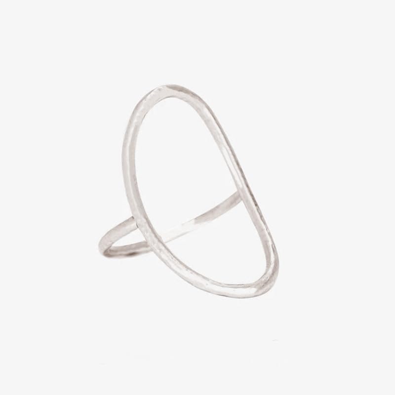 Classic Minimalist Geometric Ring 14K Gold Geometric Circle Knuckle Statement Rings Irregular Finger Rings Open Rings Shaped Geometric Ring for Women with Cubic Zirconia Statement Ring (White 9) - color: White, size: 9
