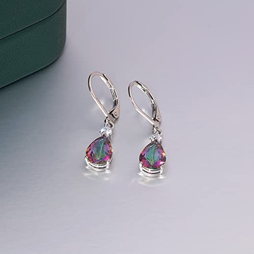 CiNily Teardrop Leverback Dangle Earrings for Women Hypoallergenic 14K Gold Plated Cubic Zircon Drop Earrings Fashion Crystal Earrings for Girls Jewelry Christmas Gifts - color: Dangle