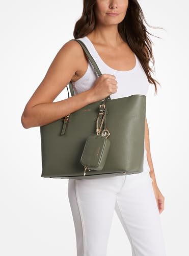 Michael Kors Quinn Large Tote - color: Gold-tone Hardware/Pebble Leather/Ivy