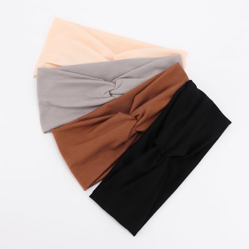 DRESHOW 8 Pack Headbands for Women Yoga Knotted Headbands Elastic Criss Cross Hair Accessories Sports Head Wrap Non Slip - color: 8 Pack Fashion Leader A
