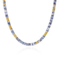 KissYan Boho Beaded Choker Necklace for Women, Gemstone Choker Natural Stone Freshwater Pearl Surfer Necklaces 14K Gold Plated Summer Beach Handmade Jewelry - color: S-Dark Blue