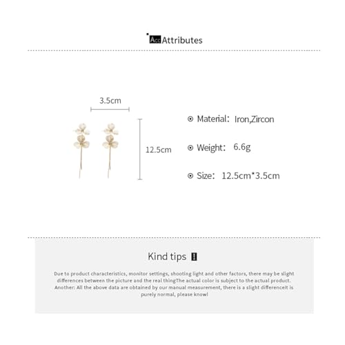 Gold Flower Dangle Long Tassel Earrings for Women Boho Large Metal Drop Hollow Flower Earrings Layered Floral Petal Jewelry - color: Gold