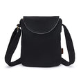 OPQRSTU Women's Retro Small Size Canvas Shoulder Bag Hippie Boho Crossbody Handbag - color: Black#2