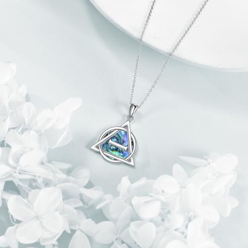 Celtic Jewelry Necklace Gifts Sterling Silver Good Luck Irish Vintage Triquetra Trinity Celtics Love Knot Pendant Necklace Christmas Gifts for Women Mother - style: Celtic necklace-Triangle Therian Necklace