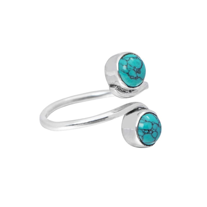 Turquoise Toe Ring Silver Overlay Feet finger Jewellery Gemstone Adjustable For Girls Women Handame Toe Ring Gift Jewellery