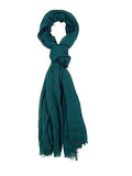 Humble Hilo Womens Woven Bohemian Style Gauze Scarf,Shawl, Head Wrap Fringed Edge Lightweight, Long Folds Small - color: Emerald