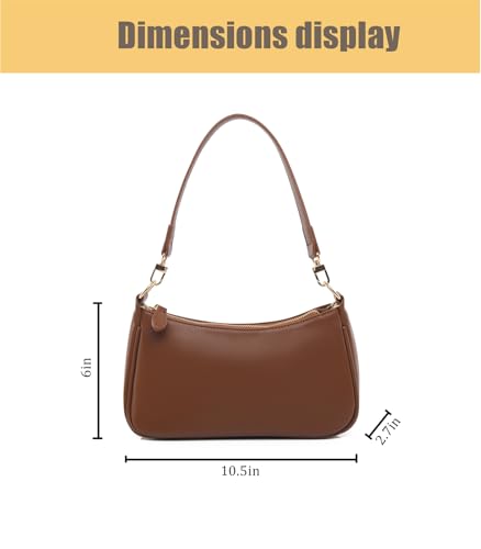 Shoulder Bag for Women with 2 Removable Straps and Zipper Closure Crossbody Bags Clutch Tote HandBags Purses | with 2 Removable Straps - color: Brown
