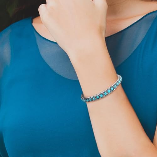 Long tiantian Western Turquoise Beaded Bracelet Set for Women Stackable Cowgirl Bracelets Boho Concho Jewelry Country Concert Rodeo Outfit Accessories Gifts - color: A6:turquoise bracelet for women