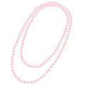 Beaded Necklace Hand Knotted for Woman - color: Rose Quartz 1