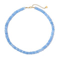Beaded Necklace for Women,Natural Gemstone Necklace for Women,Colorful Bead Choker Necklace Handmade Surfer Beach Necklace Trendy Jewelry Gift for Women - style: 5x8MM Aquamarine