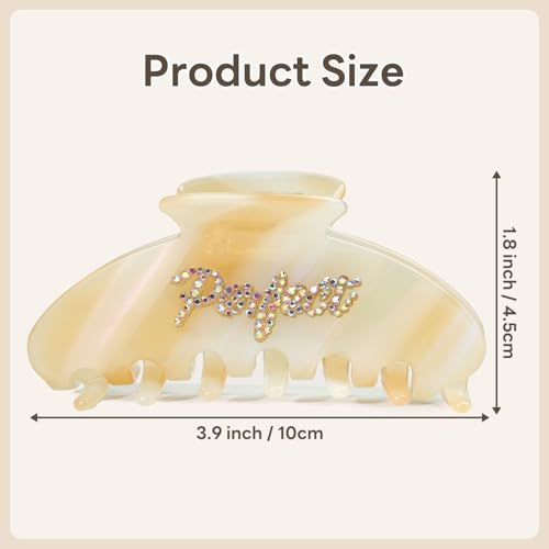 MAORULU Cute Claw Clip for Women – 4.3'' Large Acetate Hair Clips for Thick Thin Curly Long Hair, Durable Hair Clamps Non-slip Jaw Clip, Strong Hold, Stylish French Design (Beige) - color: Beige