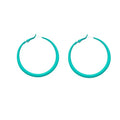 Colorful Matte Hoop Earrings 80s Hoop Earring Retro Earrings Neon Earrings Bright Fluorescence Round Hoop Earings for Women - color: lake green