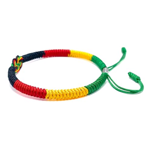 LAMIBEE Infinity Country Pride, Country Flag Code Bracelet, Protection and Lucky Sufer String Bracelet, Tibetan Wrist Wrap Bracelet, Boho Style Rope Bracelet for Women, Men, String Thread Bracelets - style: Africa Pride